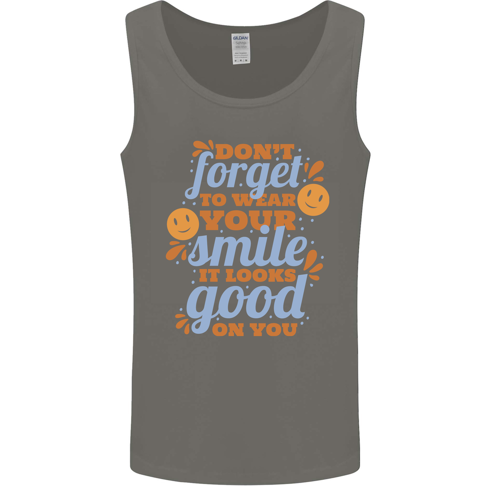 Wear Your Smile Feel Good Happy Joy Love Mens Vest Tank Top
