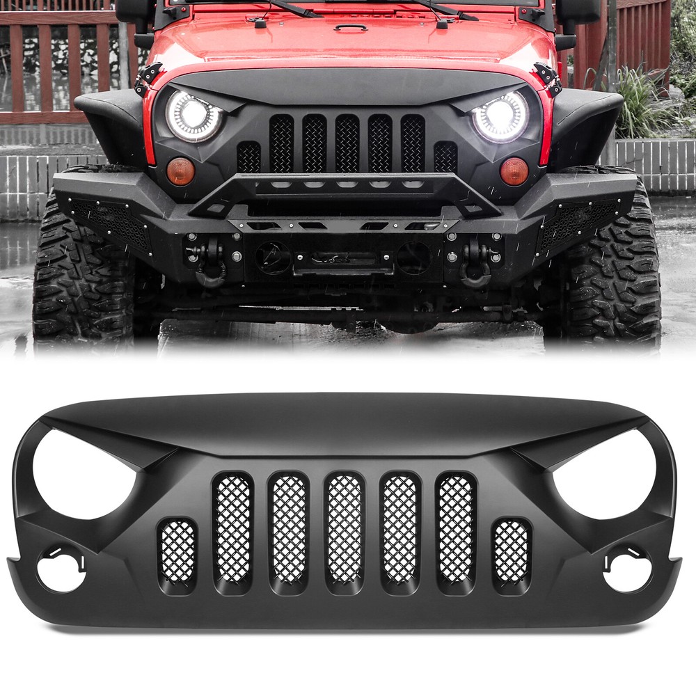 ABS Front Grill Mesh for Jeep Wrangler JK JKU 2007-2017 Models