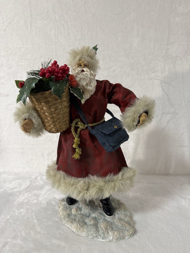 Vintage Paper Mache Santa Father Christmas St Nicholas Figure 16 Inch Tall