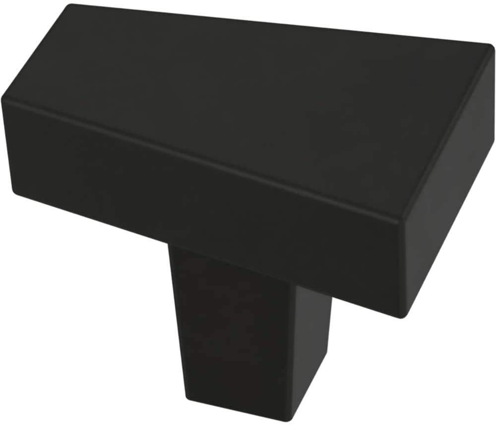 30mm Matte Black Angled Cabinet Knob - 10 Pack, P40