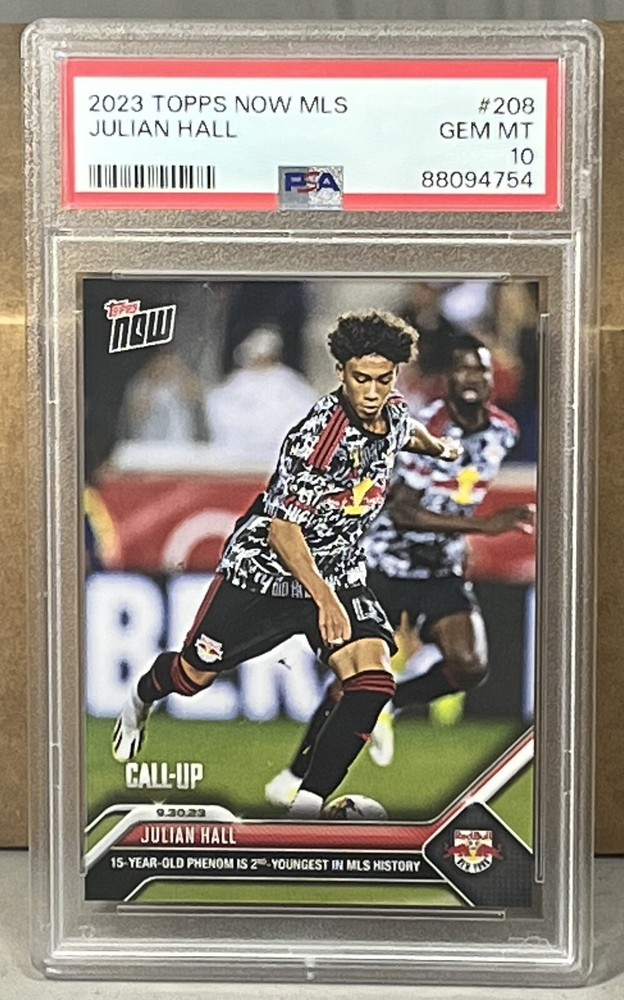 2023 TOPPS NOW MLS #208 JULIAN HALL PSA 10 GEM MINT NEW YORK RED BULLS Call-Up