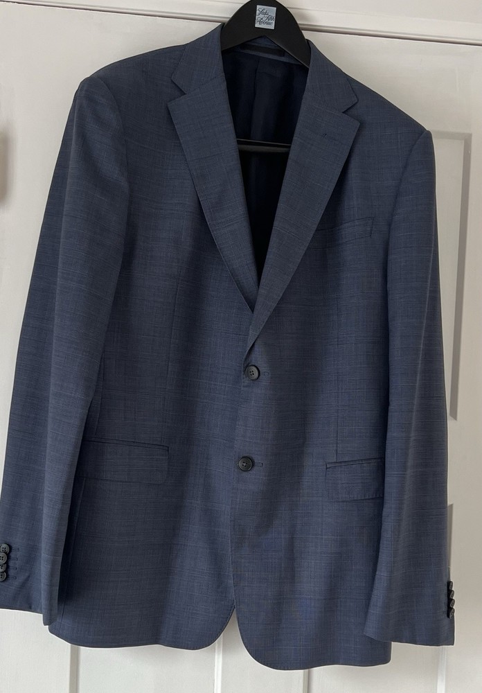 Z Zegna Blue 100% Wool Suit 54r IT (44R US) 2 Piece Jacket Pants
