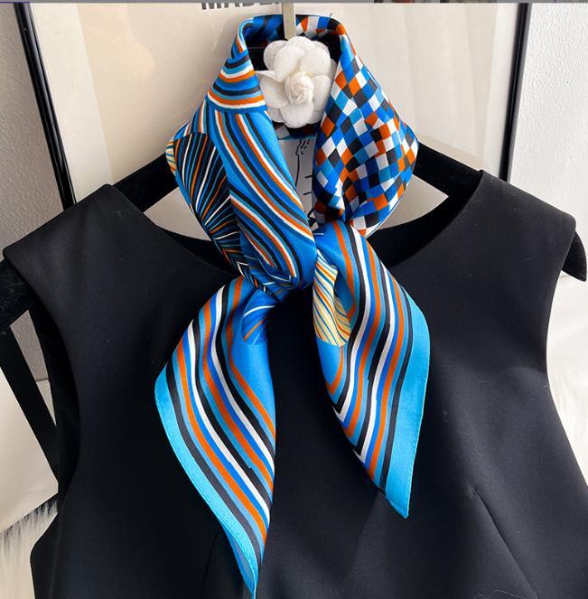 100% Mulberry Silk Scarf Bandana with Colorful Floral Print 21