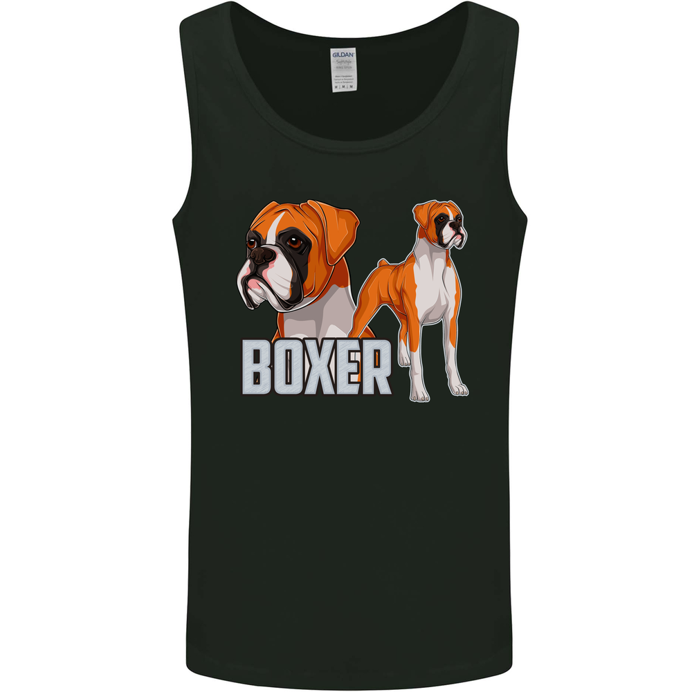 A Boxer Illustration Dog Mens Vest Tank Top