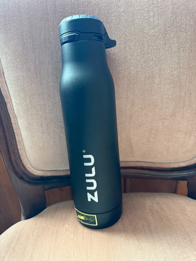 Zulu Ace 24 fl oz Black Stainless Steel Water Bottle