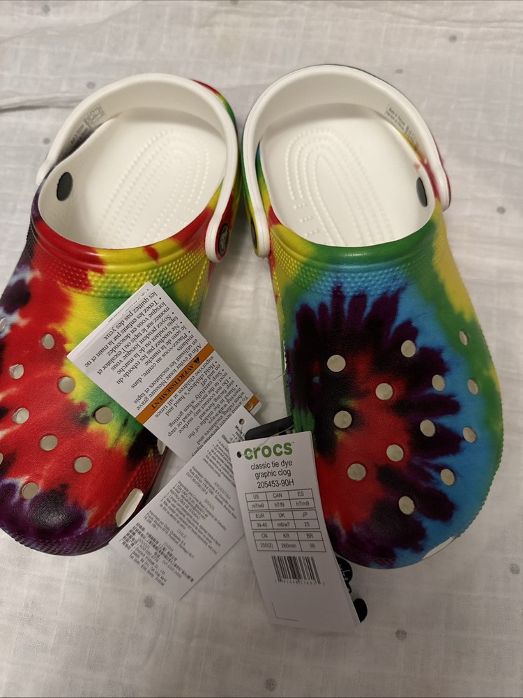 Crocs Tie Dye Clogs Size 7 (men) Size 9 (women) Multicolored