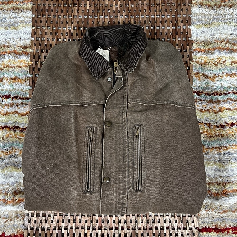 Vintage Carhartt Mens Large Tall Brown Blanket Lined Jacket CB2582 USA Made