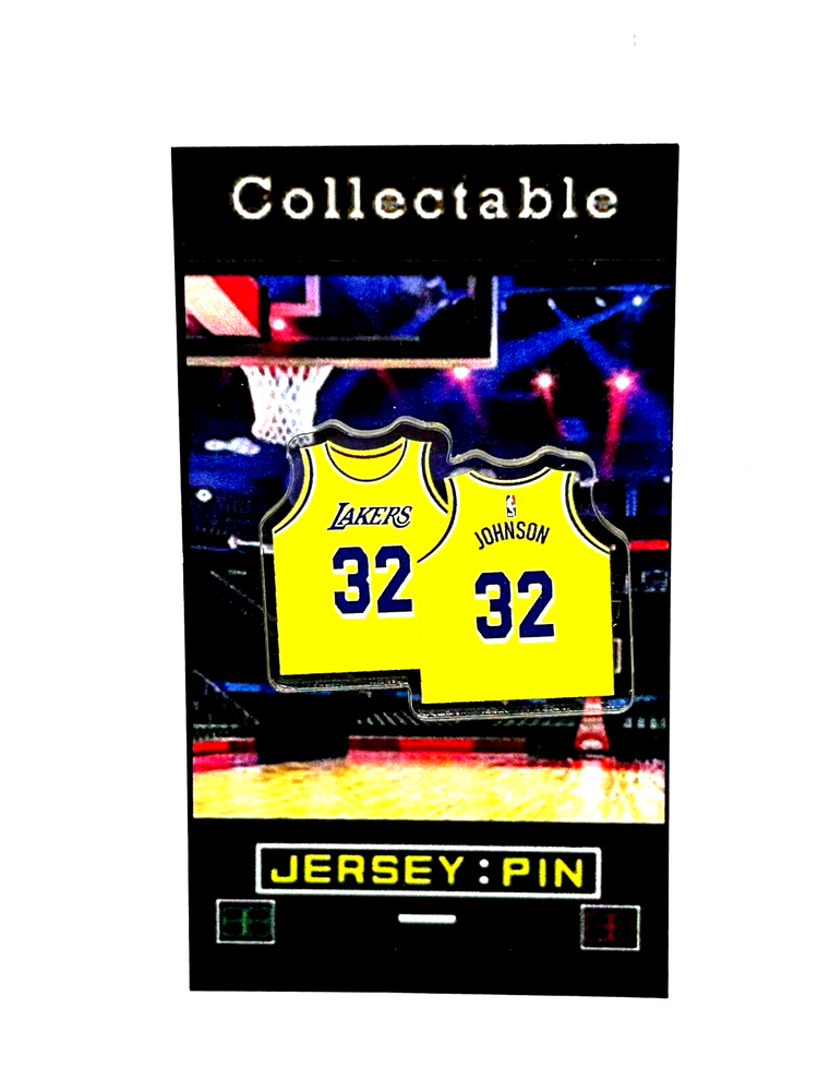 Los Angeles Lakers Magic Johnson jersey lapel pin-RETRO Collectable-FREE SHIP