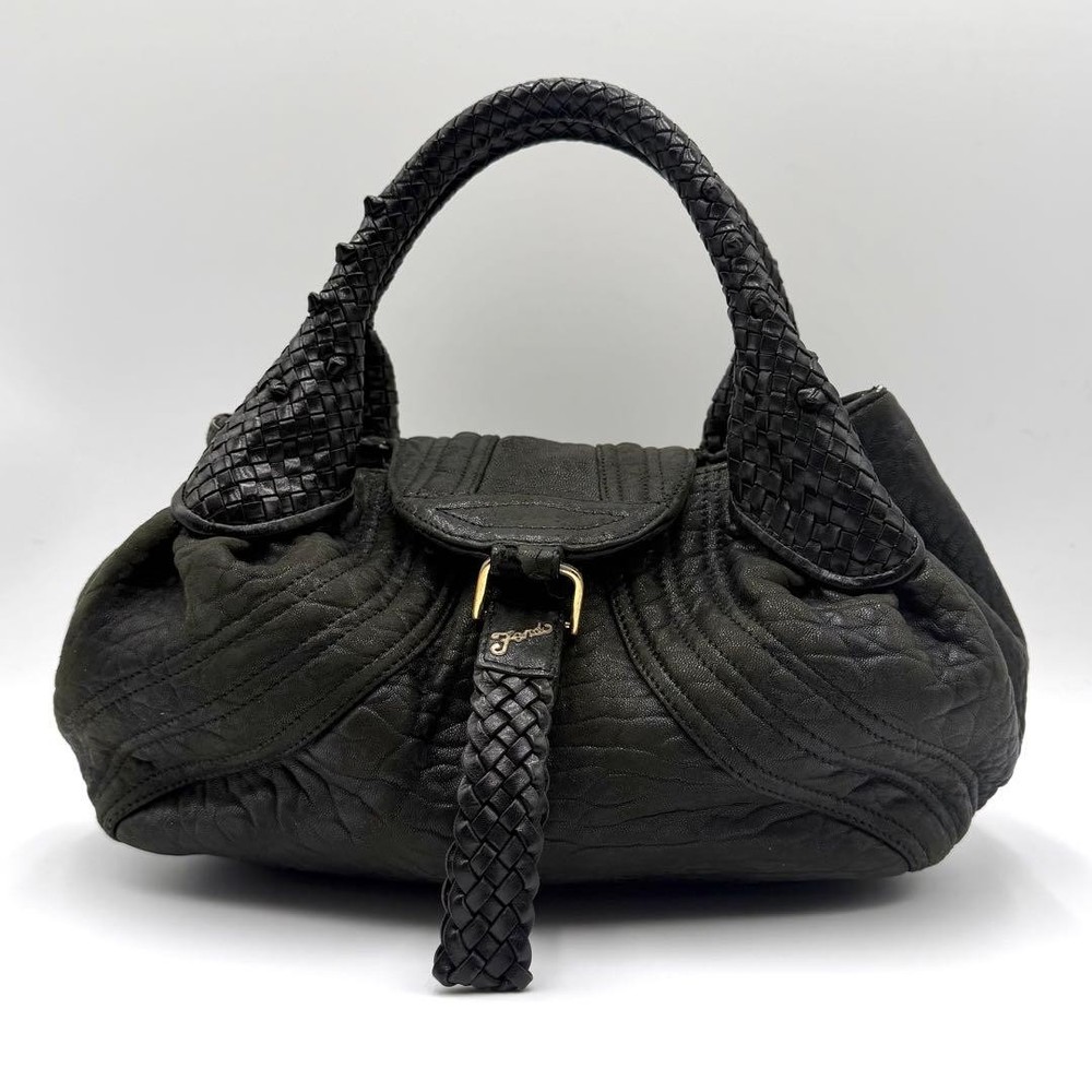 FENDI Spy Bag Leather Handbag Black