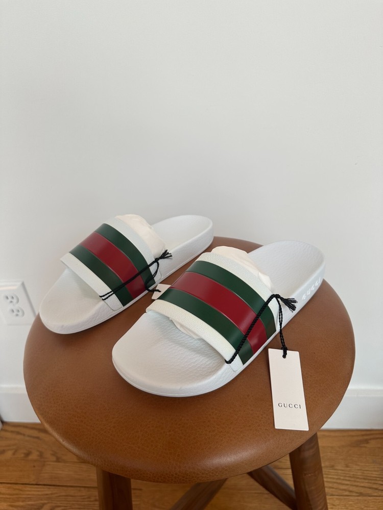 Gucci White Mens Slide Sandal Size 7 Web Design