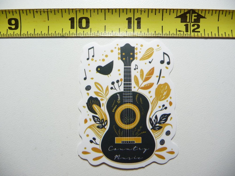 ACOUSTIC GUITAR COUNTRY MUSIC PLANTS STICKER DECAL FAN STYLE BAND DANCE