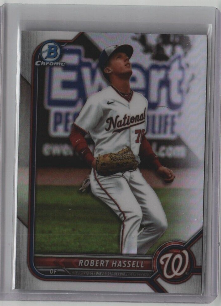 ROBERT HASSELL ROOKIE BOWMAN CHROME DRAFT BDC-169 2022 WASH NATIONALS FREE SHIP