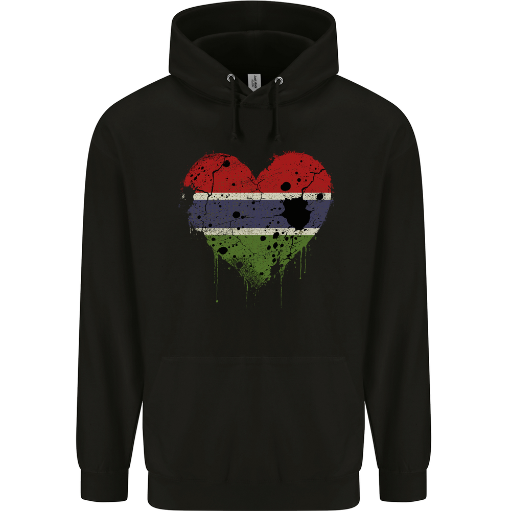 Love Gambia Flag Gambian Day Football Mens 80% Cotton Hoodie