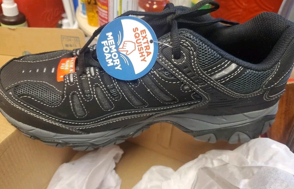 Mens Skechers Afterburn M. Fit Athletic Shoes Black/Charcoal Size 10 Extra Wide
