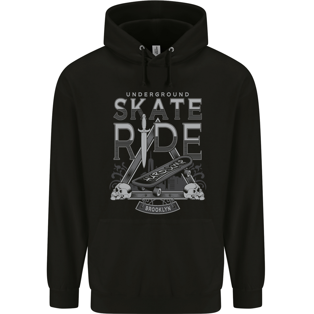 Underground Skate Ride Skateboard Mens 80% Cotton Hoodie