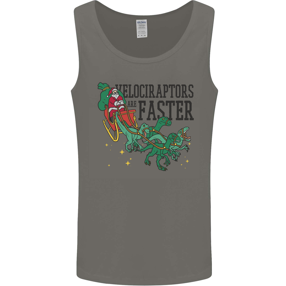 Christmas Velociraptors are Faster Dinosaur Mens Vest Tank Top