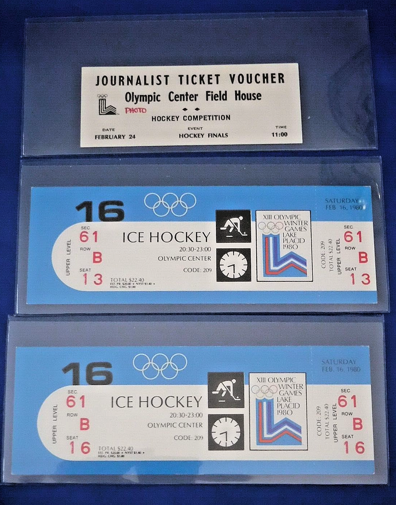 1980 Lake Placid Miracle on Ice Journalist Ticket Voucher February 24-image
