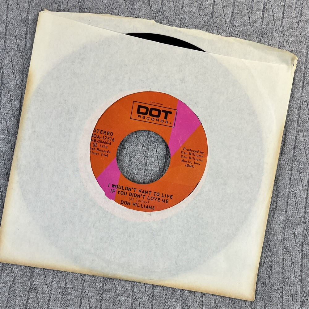 Vintage 45 RPM record Don Williams dot records country western blues rock ￼