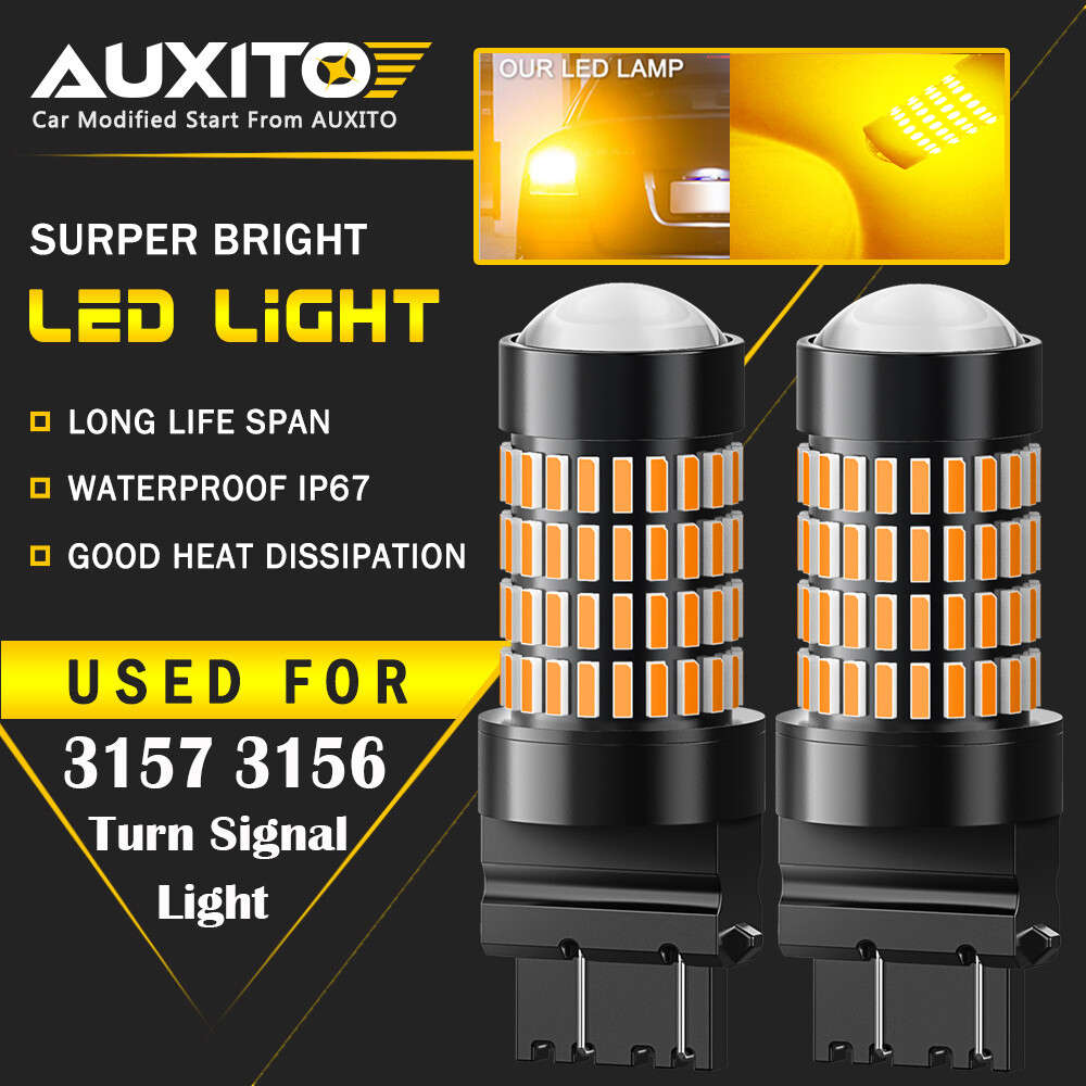 AUXITO LED Turn Signal Parking Light Bulb Super Bright Amber Lamp 3157 4057 4157