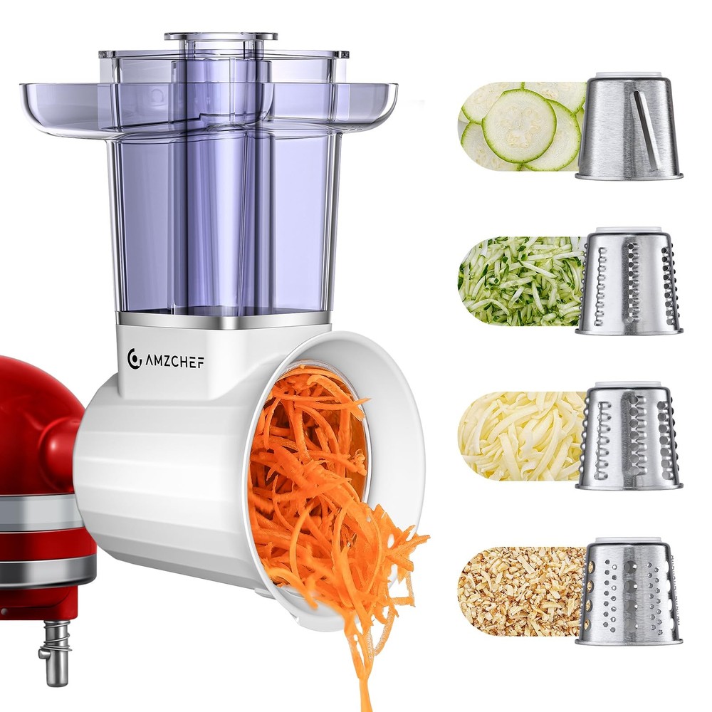 Kitchen Slicer Shredder Set with 2.8IN Wide Feed Chute and Attachments