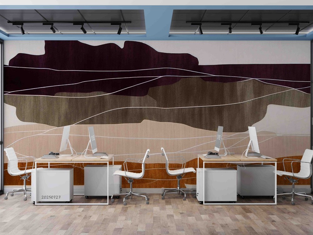 3D Office Abstract Watercolor Wall Murals Wallpaper Murals Wall Sticker 3