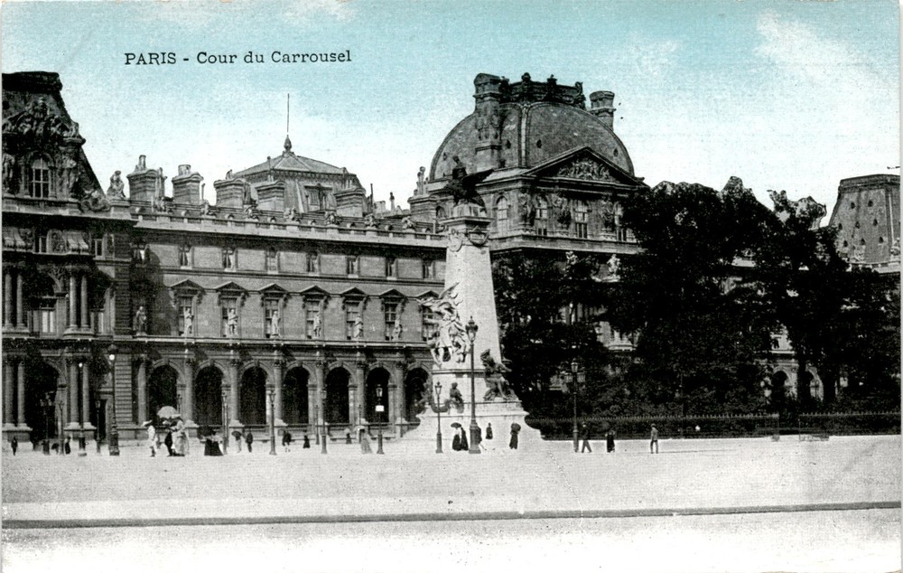 PARIS, Cour du Carrousel, Correspondance, Adresse Postcard