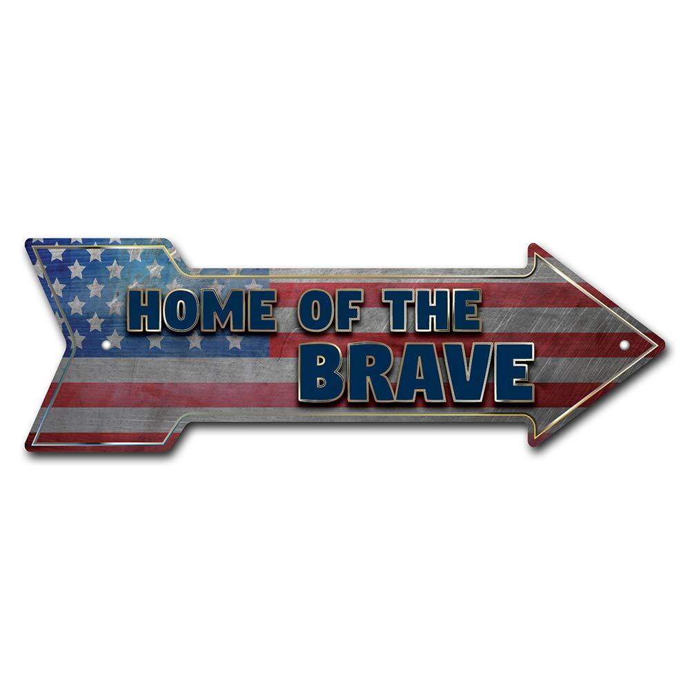 Home of The Brave Arrow Sign | Indoor/Outdoor | Direction Arrow Sign Funny Ho...