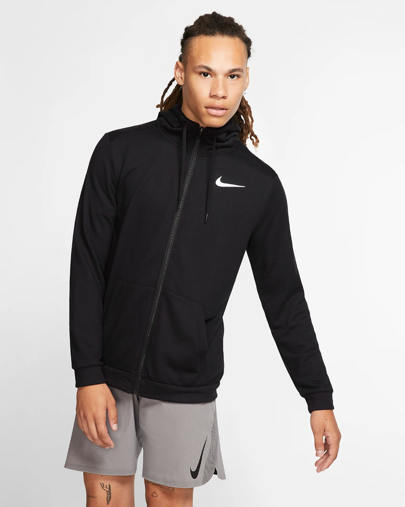 Nike Dri-FIT Men's Full-Zip Training Gym Hoodie French Terry Black L Large