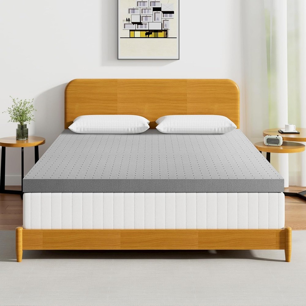 4-Inch Twin Memory Foam Mattress Topper with Charcoal Infusion
