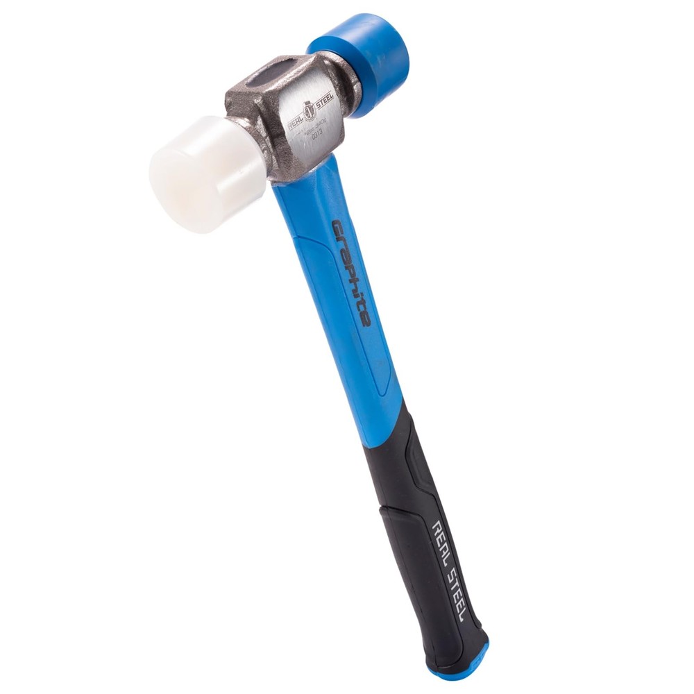 12 Oz Double-Faced Rubber Mallet with Soft/Hard Tips for Flooring and Grip Handle-image