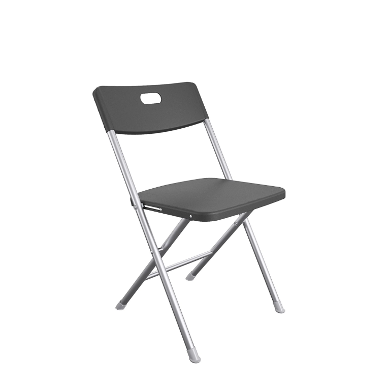 Black Resin Folding Chair with Seat & Back - Flash Sale Today-image