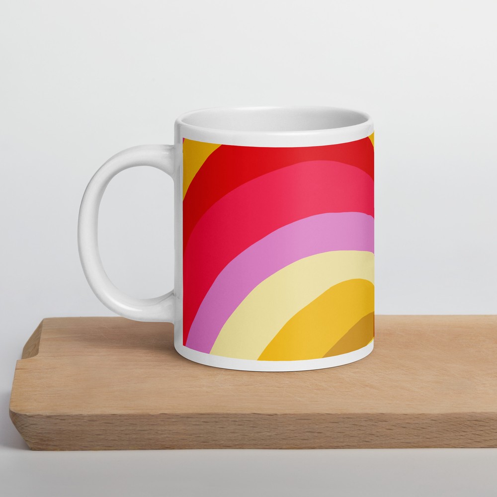 White glossy mug
