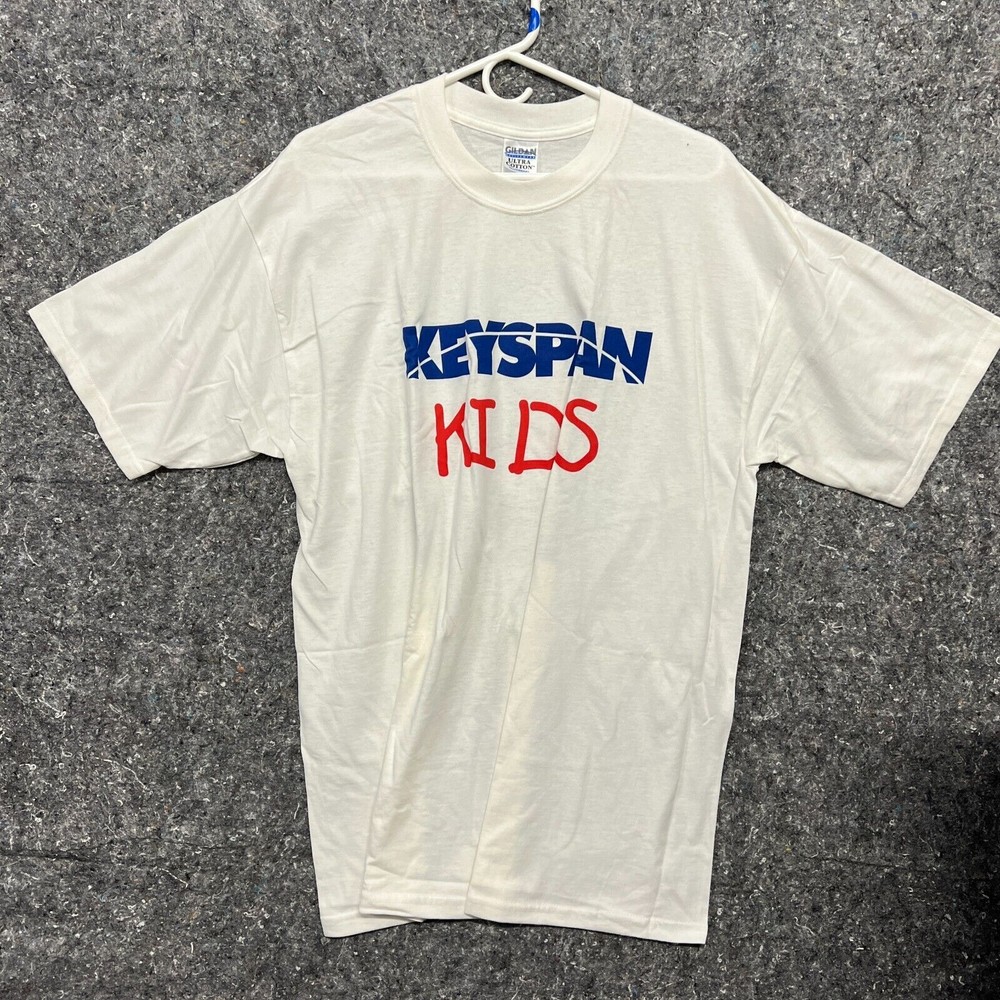 Gildan Shirt Men XL White Short Sleeve Ultra Cotton Streetwear Keyspan Graphic T