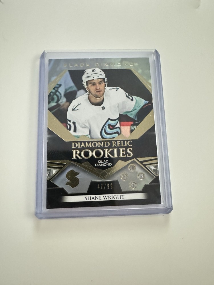 2022-23 Black Diamond SHANE WRIGHT RC /99 Quad Diamond Relic Rookie - Kraken