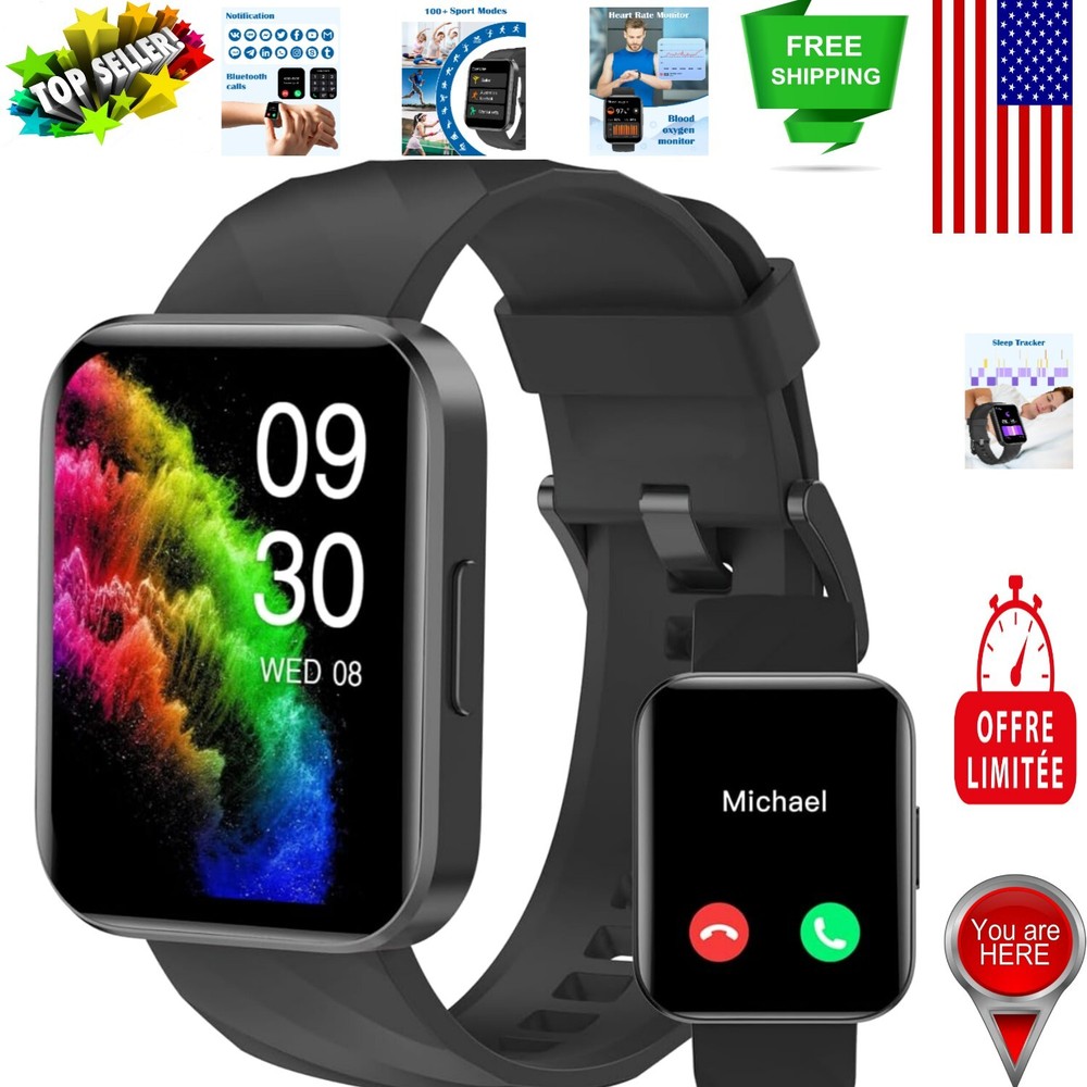 Multifunctional Smartwatch with Heart Rate Monitor & Call Feature