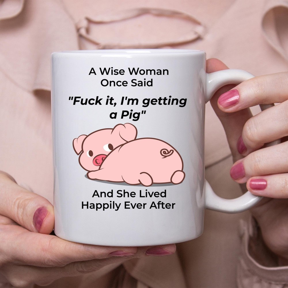Funny Pig Gift Coffee Mug For Women White Ceramic Cup