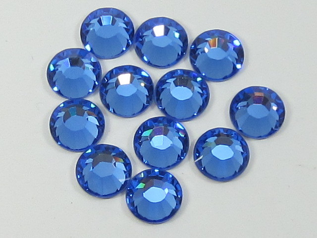 12ss Sapphire Hotfix Rhinestones 1gr European Crystal Flatback Gems