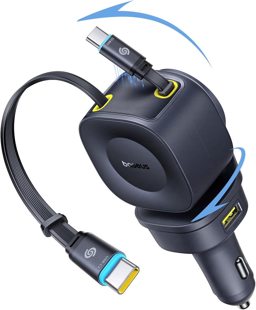 Primetrip VR2 Max 163W 4-in-1 Retractable USB-C Car Charger Fast Charging
