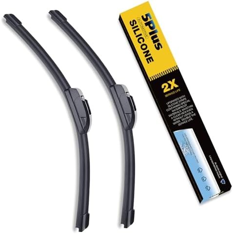 Silicone windshield wiper blades replacement set