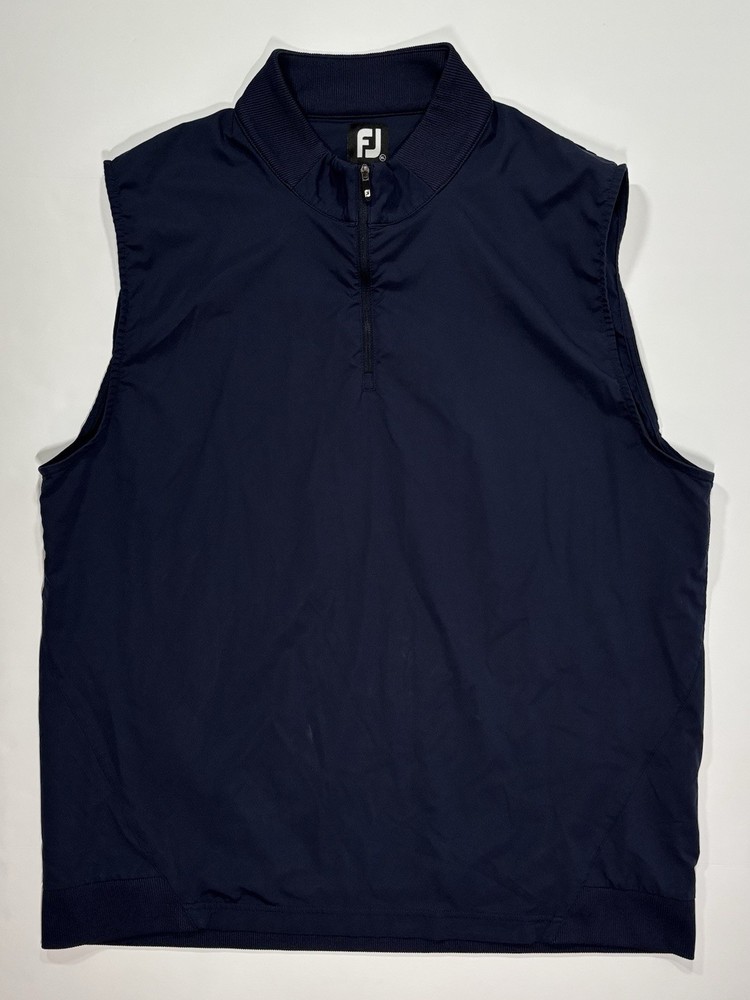 FootJoy Golf Half Zip Windbreaker Vest Men’s Size XL Navy Blue Lightweight FJ