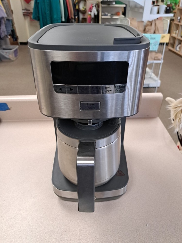 GE Drip Coffee Maker Thermal Carafe 10-Cup Removable Filter Stainless Steel