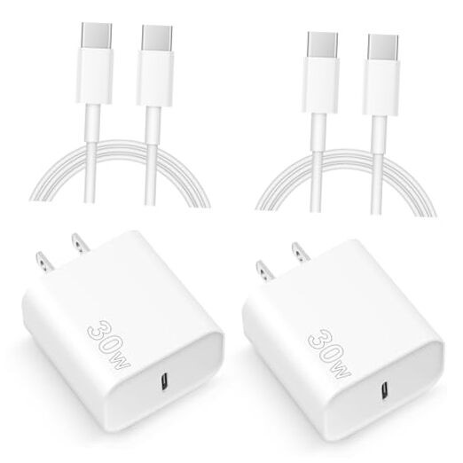 iPhone 16 & 15 Fast Charger 30W USB-C 2-Pack White