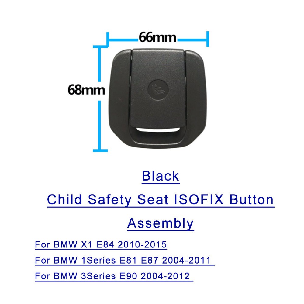 Black Rear Child Safety Seat Isofix Mount Cover For BMW X1 1 3 Series E84 E81/90