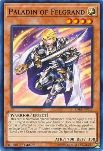 Paladin of Felgrand SDRR-EN017 Common 1st Edition Near Mint NM Yugioh Card  