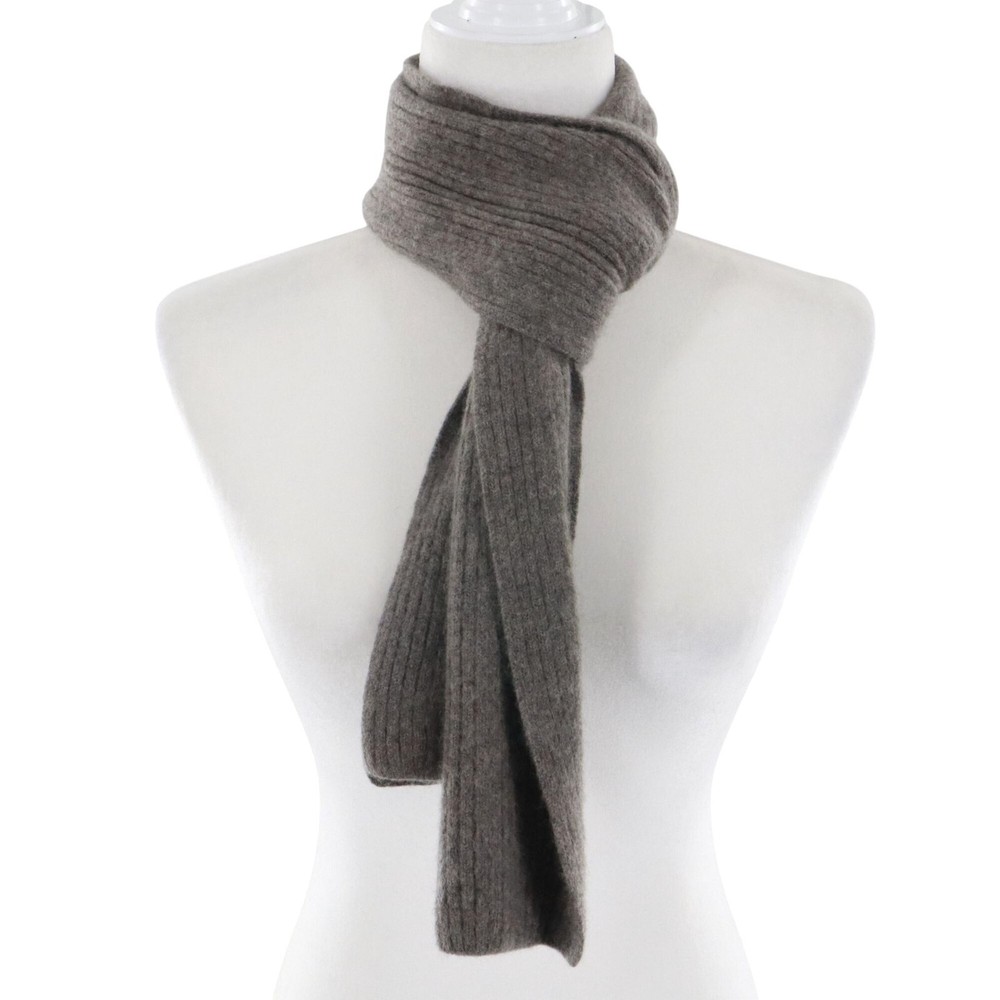 Coal Gray Unisex Knit Scarf Classic Preppy Quiet Luxury Academia Transitional OS