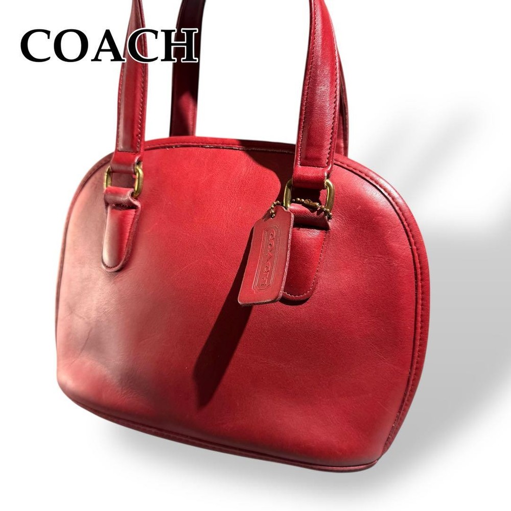 Vintage Coach Red Glovetan Leather Tote Handbag in Excellent Authentic Condition  