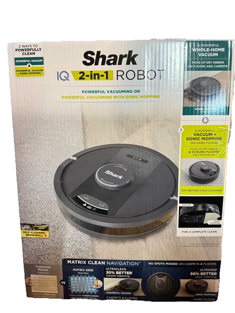 Shark IQ Robot Vacuum and Mop RV2402WD with Smart Matrix Clean Navigation