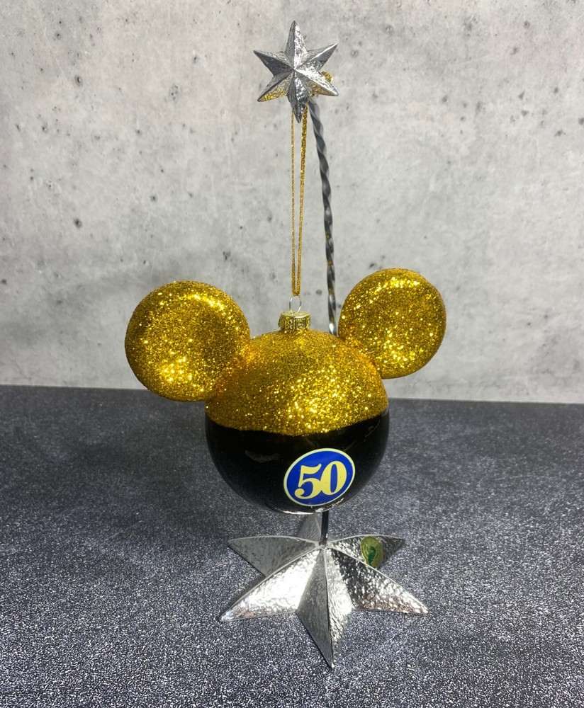 Disney World 50th Anniversary Mickey Mouse Christmas Ornament - Happiest Celebration  