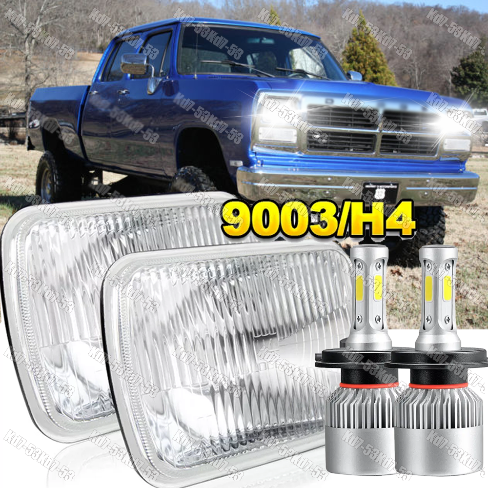 2x For Dodge D150 D250 D350 Ram 50 H4 5x7