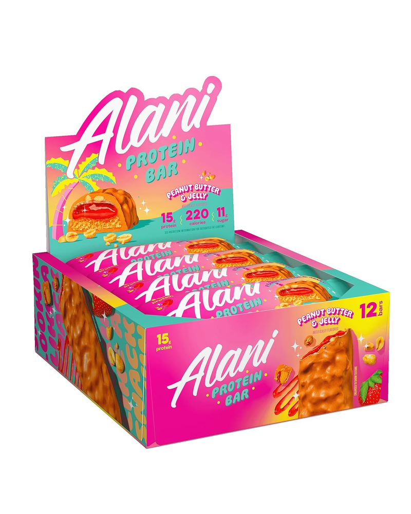 Alani Nu Protein Bars PEANUT BUTTER & JELLY | High Protein Gluten-Free Bars | 16